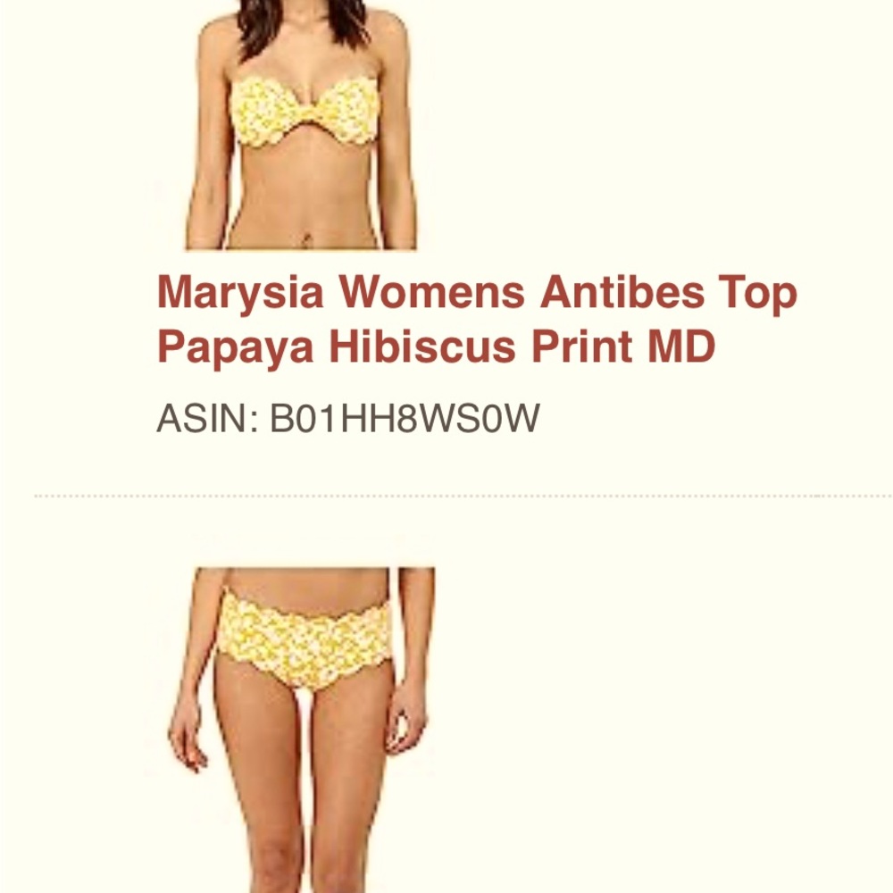 Marysia Antibes Papaya Hibiscus M Top XS Bottom
